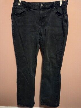 Black Mid Rise Straight-Leg Jeans